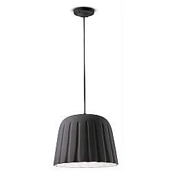 Sospensione Piccola Vintage Decò Madame Gres Ceramica Grigio 1 Luce E27