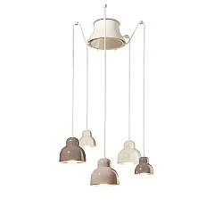 Lampadario Vintage Decò Berimbau Ceramica 3 Luci E27