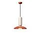Lampadario Vintage Decò Pau Ceramica Arancio Pokè E Crema 1 Luce E27