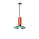 Lampadario Vintage Decò Pau Ceramica Turchese E Arancio Pokè 1 Luce E27