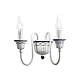 Applique Classica Sanremo Metallo E Ceramica Bianco Sfumato Argento 2 Luci E14