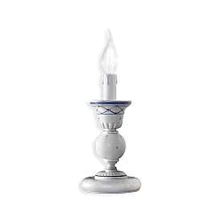 Lumetto Classico Sanremo Metallo E Ceramica Bianco Sfumato Argento 1 Luce E14
