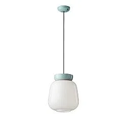 Sospensione Vintage Piccola Decò Corcovado Ceramica-Vetro Azzurro-Bianco E27