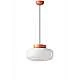 Sospensione Vintage Decò Maracana Vetro-Ceramica Bianco-Arancio 1 Luce E27