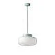 Sospensione Vintage Decò Maracana Vetro-Ceramica Bianco-Azzurro 1 Luce E27