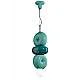 Sospensione Vintage Decò Bumbum 3 Elementi Ceramica Turchese E Verde 1 Luce E27