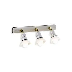 Applique Classica Savona Ceramica E Ottone Satinato Decorato 3 Luci E14