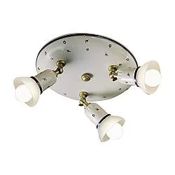 Plafoniera Classica Savona Ceramica E Ottone Satinato Decorato 3 Luci E14