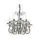 Lampadario Classico Sanremo Metallo E Ceramica Verde Sfumato Oro 8 Luci E14