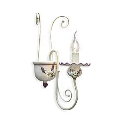 Applique Classica Sanremo Metallo E Ceramica Bianco Sfumato Oro 1 Luce E14