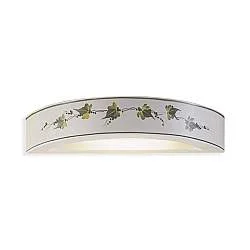 Applique Classica Trieste Bianco Decorato Filo Verde Prato 1 Luce R7S