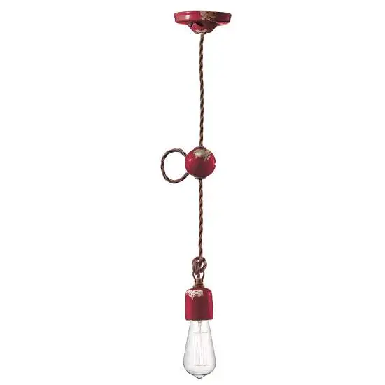 Sospensione Vintage rossa 53 W Ferroluce
