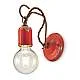 Applique Vintage Ceramica Rossa Con Filamento 1 Luce E27