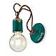 Applique Vintage Ceramica Verde Con Filamento 1 Luce E27