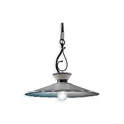 Lampadario Classico Ravenna Metallo E Ceramica Nero Sfumato Arg. 31Cm 1 Luce E27
