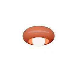 Applique Vintage Bumbum Ceramica Arancio Pokè Vetro Opalino 1 Luce E27 D40,5Cm