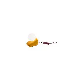 Lampada Da Tavolo Vintage Flip Ceramica Gialla Vetro Opalino 1 Luce G9