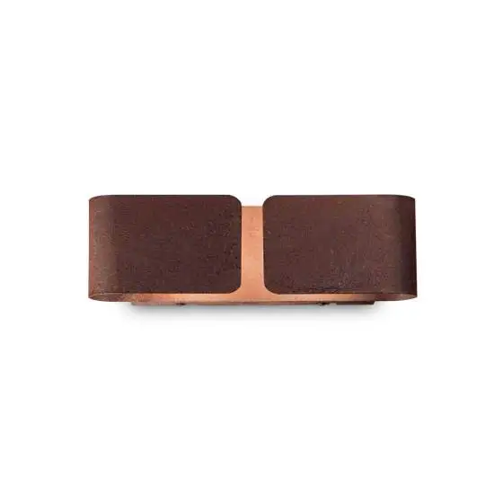 Applique Rustica-Country Clip Metallo Caffè 2 Luci E27 | Ideal Lux