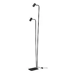 Lampada Da Terra GINGER 2 Luci GU10 Dimmerabile Nero Metallo Ideal Lux
