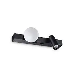 Applique Binomio Luce Led 6W 3000K Nero Dimmerabile Ideal Lux