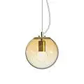 Sospensione Contemp Mapa Clear Metallo Ottone Vetro Sfumato Ambra 1 Luce E27 | Ideal Lux