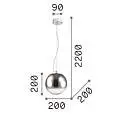Sospensione Contemp Mapa Clear Metallo Ottone Vetro Sfumato Ambra 1 Luce E27 | Ideal Lux