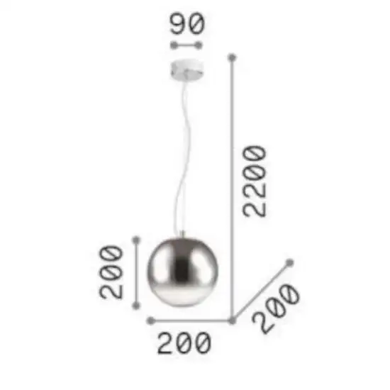 Sospensione Contemp Mapa Clear Metallo Ottone Vetro Sfumato Ambra 1 Luce E27 | Ideal Lux