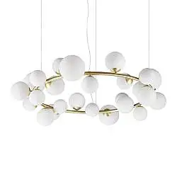 Lampadario Collezione PERLAGE 25 Luci G9 Bianco Altezza Regolabile Ideal Lux