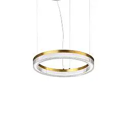 Lampada A Sospensione Crown Led 21W Luce Calda Ottone Altezza Regolabile Ideal Lux