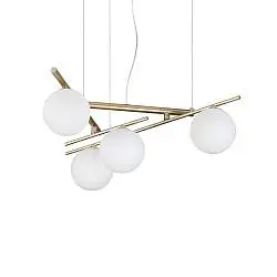 Lampadario Atlas 4 Luci G9 Oro Dimmerabile Altezza Regolabile Ideal Lux