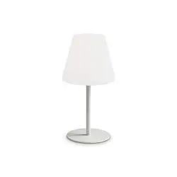 Lampada Da Tavolo Arcadia E27 Bianca IP44 Dimmerabile Metallo Ideal Lux