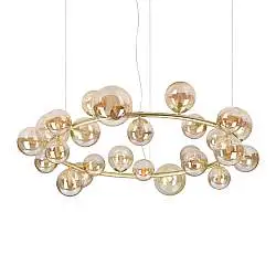 Lampadario Collezione PERLAGE 25 G9 15W Finitura Ambra Altezza Regolabile Ideal Lux