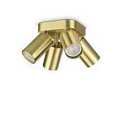 Plafoniera Collezione DYNAMITE 4 Luci Gu10 Ottone Dimmerabile Ideal Lux