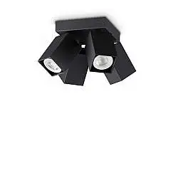 Plafoniera DYNAMITE 4 Luci GU10 Nero Dimmerabile Metallo/Alluminio Ideal Lux