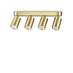 Plafoniera Dynamite 4 Luci GU10 Ottone Dimmerabile Metallo Ideal Lux