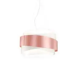 Lampadario Moderno Bea Polilux ® Pink Metal E Metallo Cromo 5 Luci E27