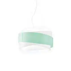 Lampadario Moderno Bea Polilux ® Verde Pastello E Metallo Cromo 5 Luci E27 D80Cm