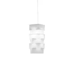 Sospensione Moderna Building Polilux ® Bianco E Metallo Cromo 1 Luce E27