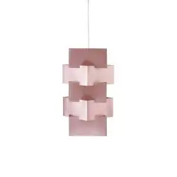 Sospensione Moderna Building Polilux ® Pink Metal E Metallo 1 Luce E27 H60Cm
