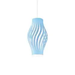 Sospensione Moderna Helios Polilux ® Blu Pastello 1 Luce E27 H61Cm