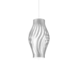 Sospensione Moderna Helios Polilux ® Argento 1 Luce E27 H61Cm