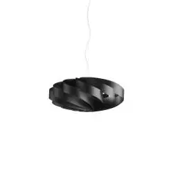 Lampadario Moderno Flat Polilux ® Nero E Metallo Cromo 5 Luci E27