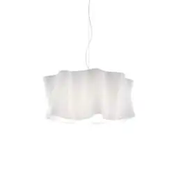 Lampadario Moderno Folio Polilux ® Bianco E Metallo Cromo 3 Luci E27