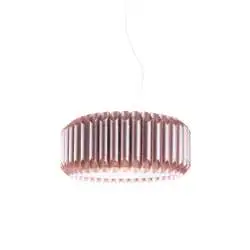Lampadario Moderno Louise Polilux ® Pink Metal E Metallo Cromo 3 Luci E27