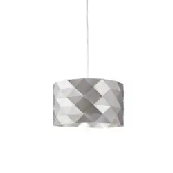 Lampadario Moderno Prisma Polilux ® Argento E Metallo Cromo 5 Luci E27