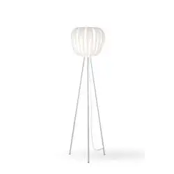 Piantana Moderna 3 Piediqueen Polilux ® Bianco E Metallo 1 Luce E27