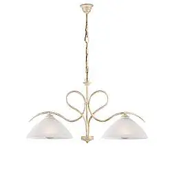 Lampadario Rustico Miranda 2 Luci Avorio e Bianco LuceArt Classic