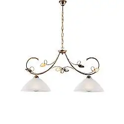 Lampadario Rustico Magnolia 2 Luci Marrone e Bianco LuceArt Classic
