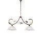 Lampadario Rustico Magnolia 2 Luci Marrone e Bianco LuceArt Classic