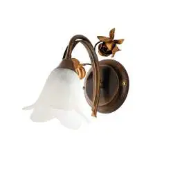 Applique Arte Povera Cestino 1 Luce Marrone e Bianco LuceArt Classic